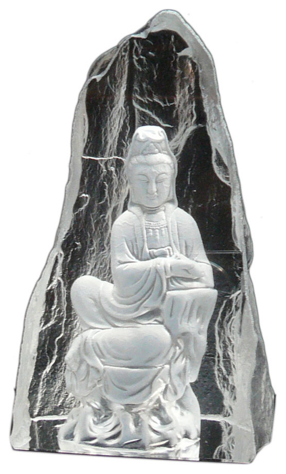 Asian Gott Glas Figuren - mit Felsen hinter
