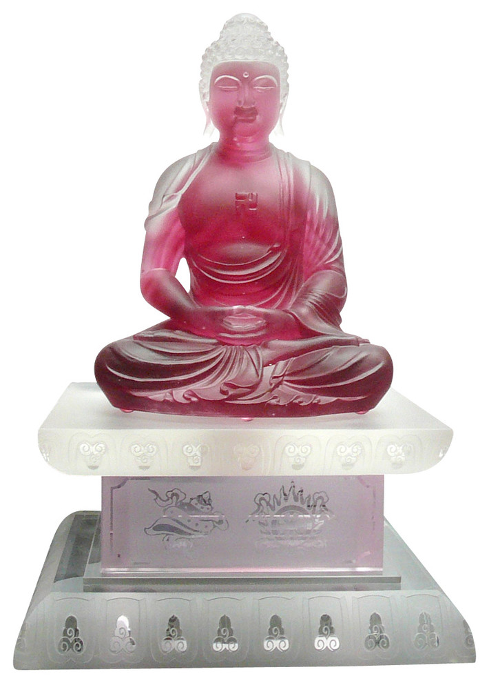 Budha Glas Figuren - in der roten Farbe