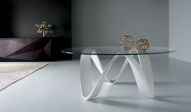 Design ideen glas weiss -wohnzimmertisch glas