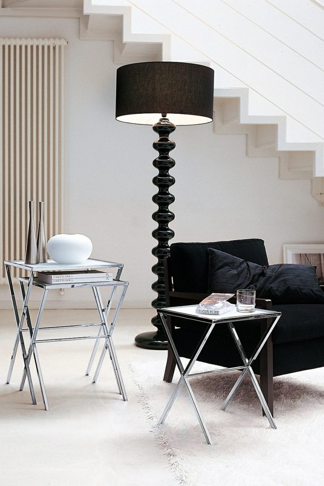 Stehlampe Design Ideen schwarz modernes Interieur-wohnzimmerlampen