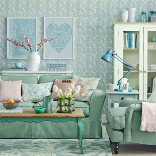 Wohnideen-blau-smaragdgrün-modern-möbel wohnzimmer