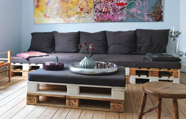 möbel aus holz europaletten sofa couchtisch-deko paletten