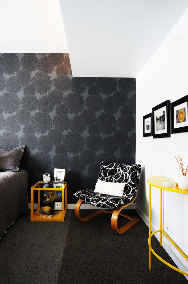 tapaten-schwarz-wohnzimmer-design-schöner wohnen tapeten