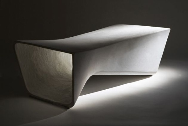 Ultra minimalist designer benk laget av betong